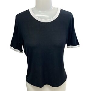 American Dream Black Ringer Tee Short Sleeve Crew‎ Neck Women's XS